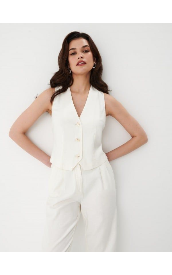 Kamizelka garniturowa lniana